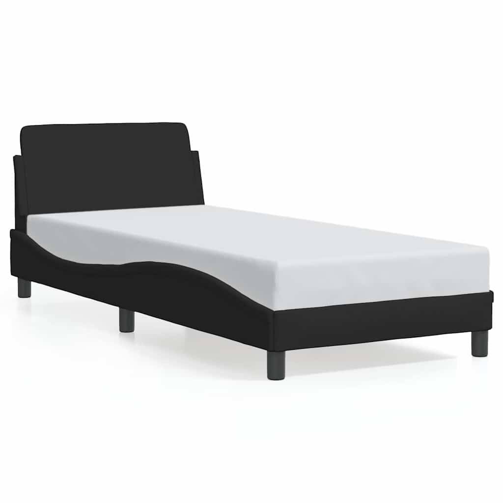 vidaXL Bettgestell Dover Schwarz 90x190 cm Stoff