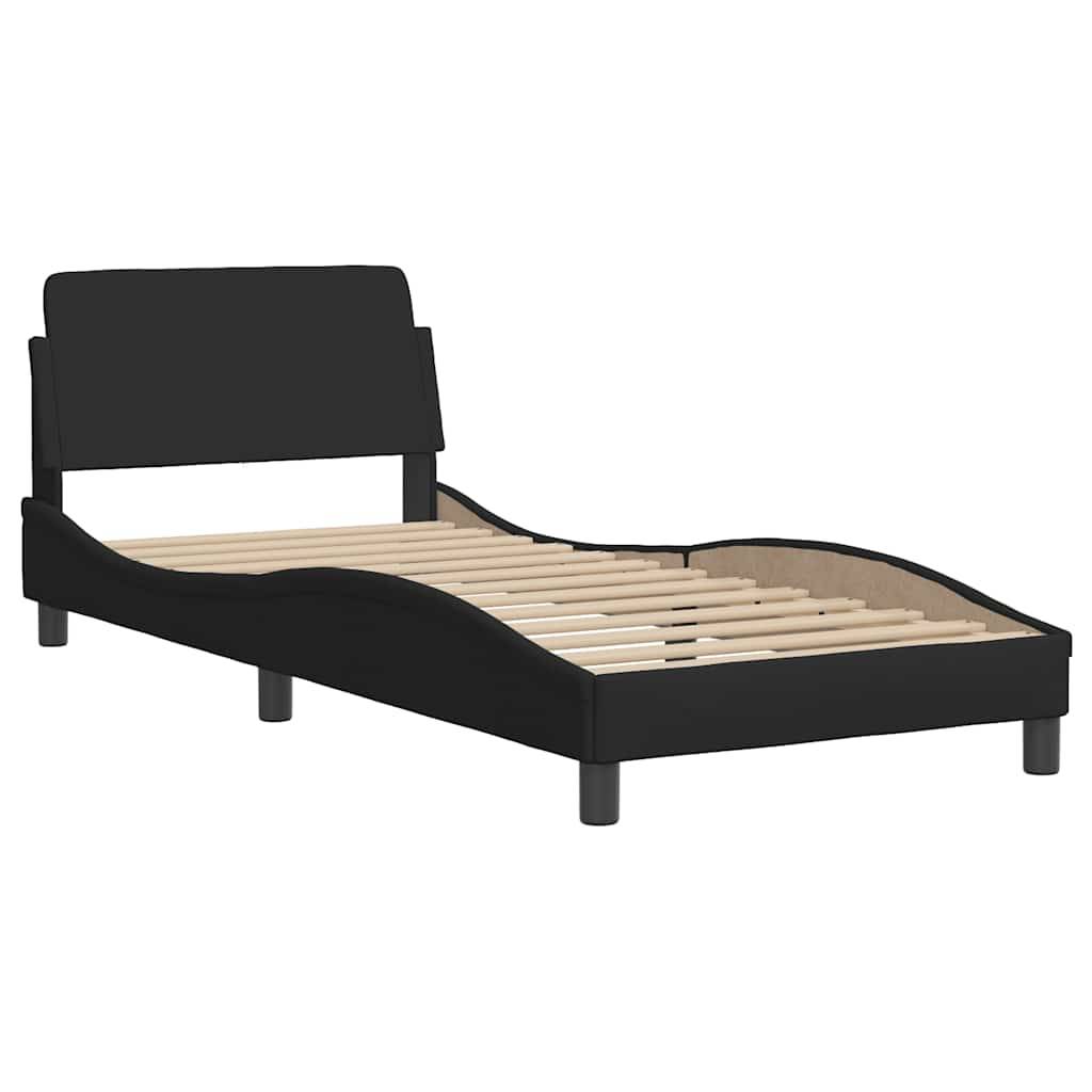 vidaXL Bettgestell Dover Schwarz 90x190 cm Stoff