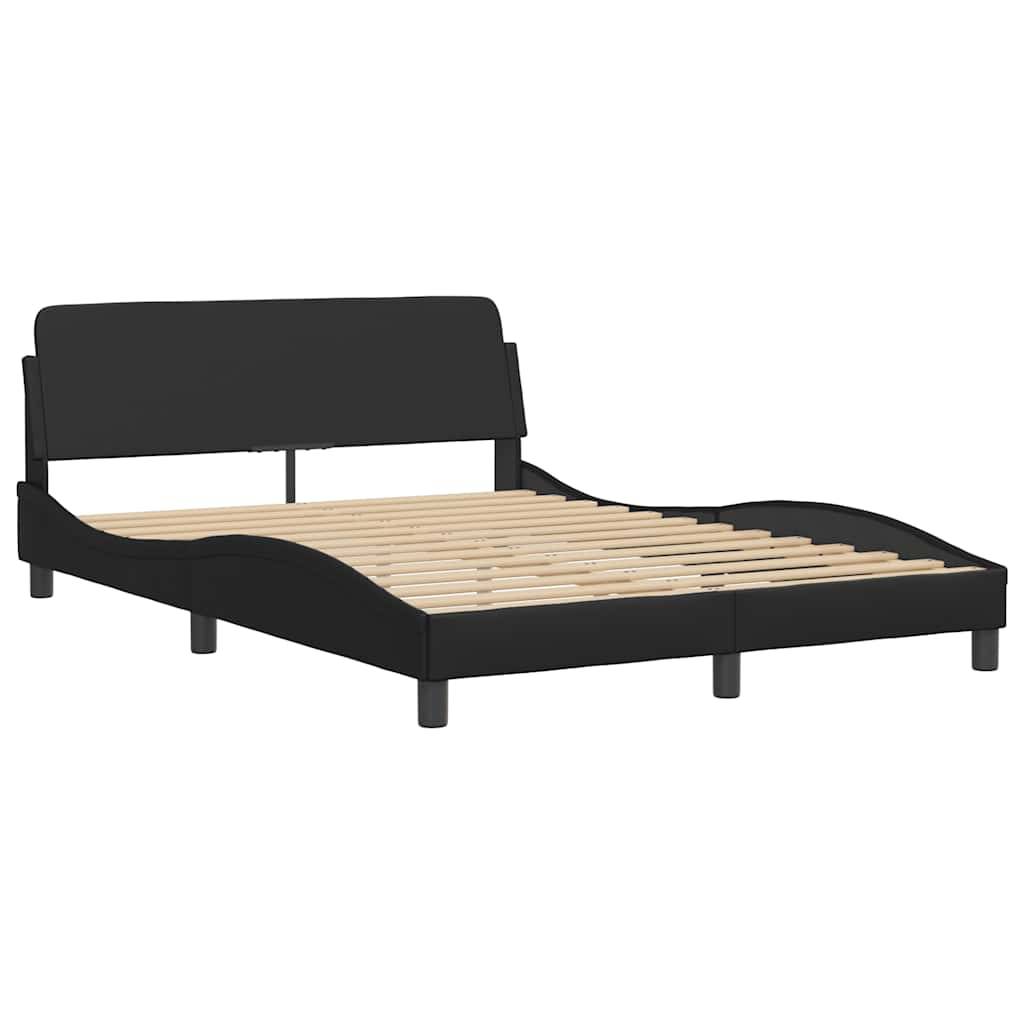 vidaXL Bettgestell "Dover" Schwarz 137x190 cm Kunstleder