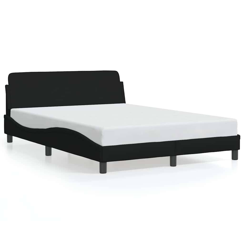vidaXL Bettgestell Dover Schwarz 135x190 cm Stoff