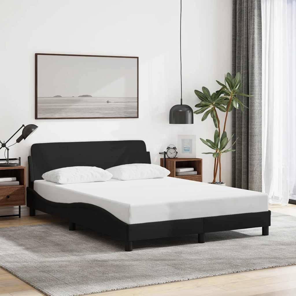 vidaXL Bettgestell Dover Schwarz 135x190 cm Stoff