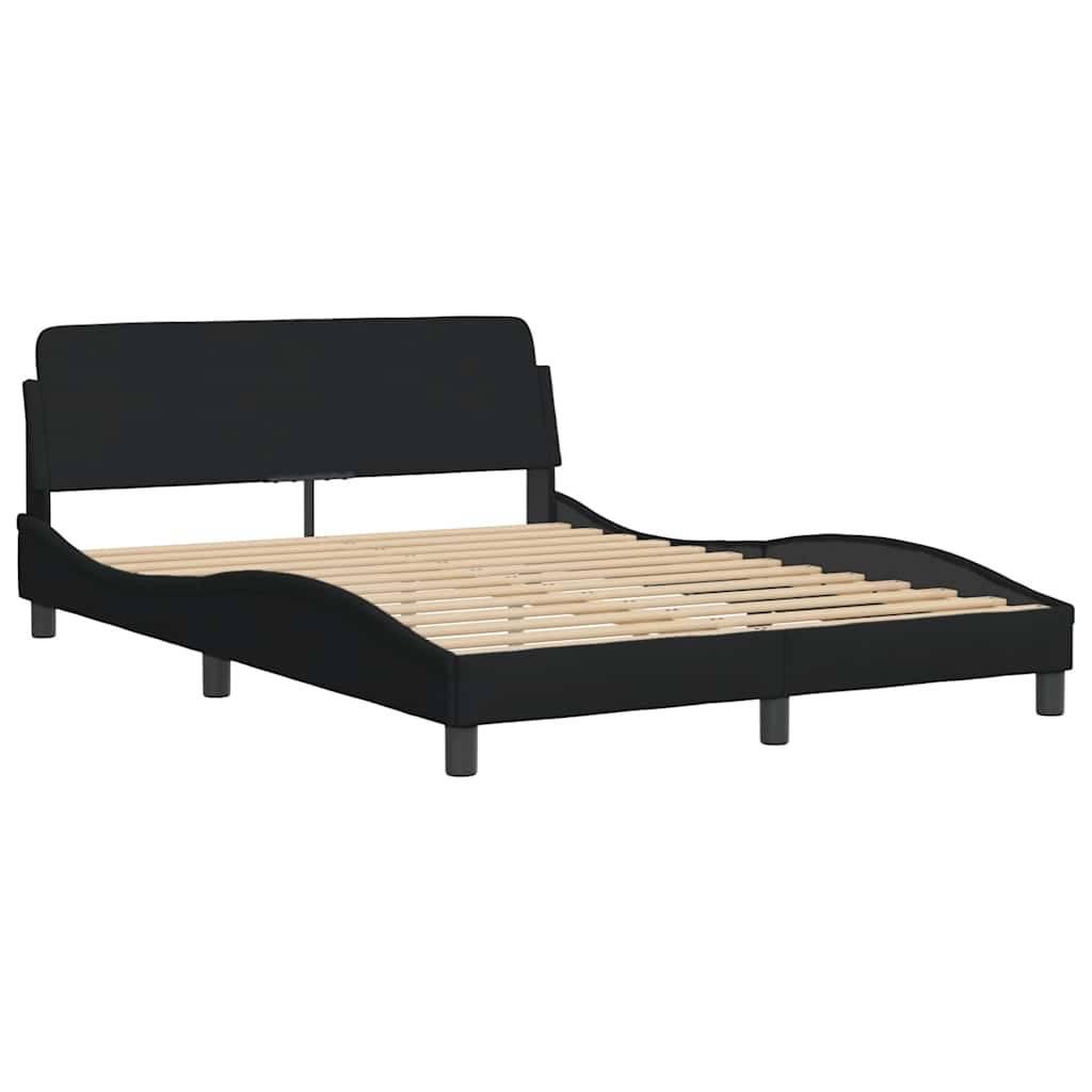 vidaXL Bettgestell Dover Schwarz 135x190 cm Stoff
