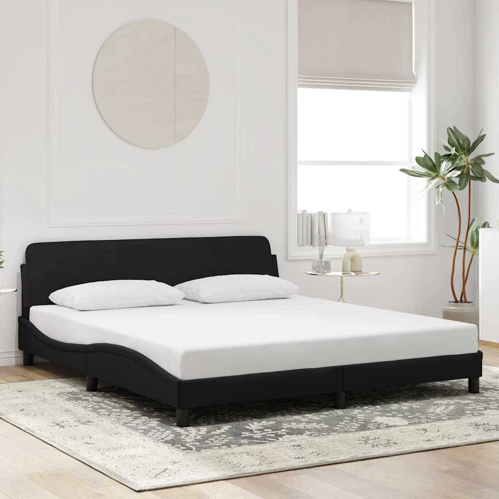 vidaXL Bettgestell "Dover" Schwarz 183x213 cm Kunstleder