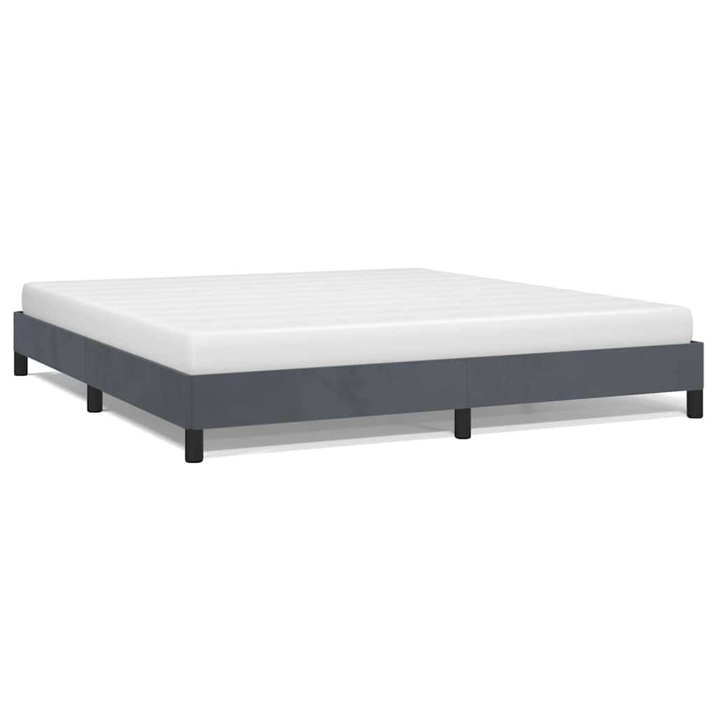 vidaXL Bettgestell ohne Matratze Dunkelgrau 193x203 cm King Samt
