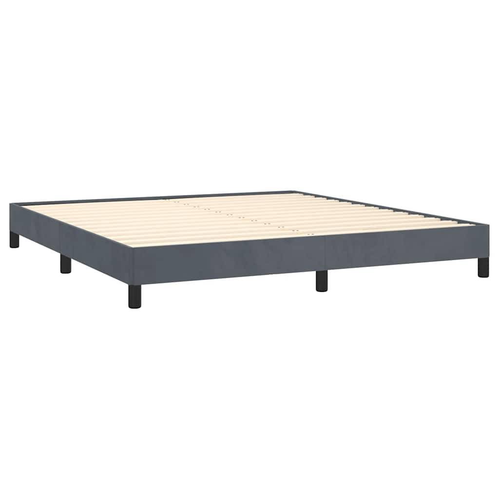 vidaXL Bettgestell ohne Matratze Dunkelgrau 193x203 cm King Samt