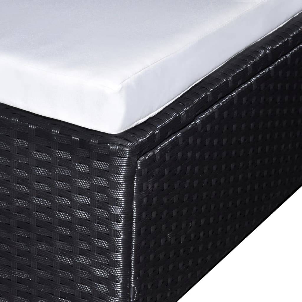 vidaXL 6-tlg. Garten-Lounge-Set mit Kissen Poly Rattan Schwarz