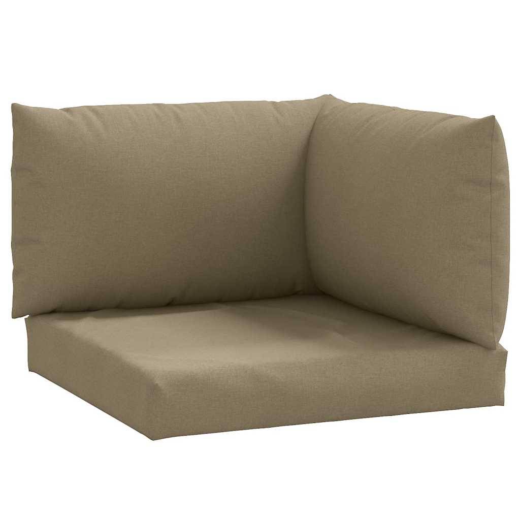 vidaXL Palettenkissen 3-tlg. Melange Taupe Stoff