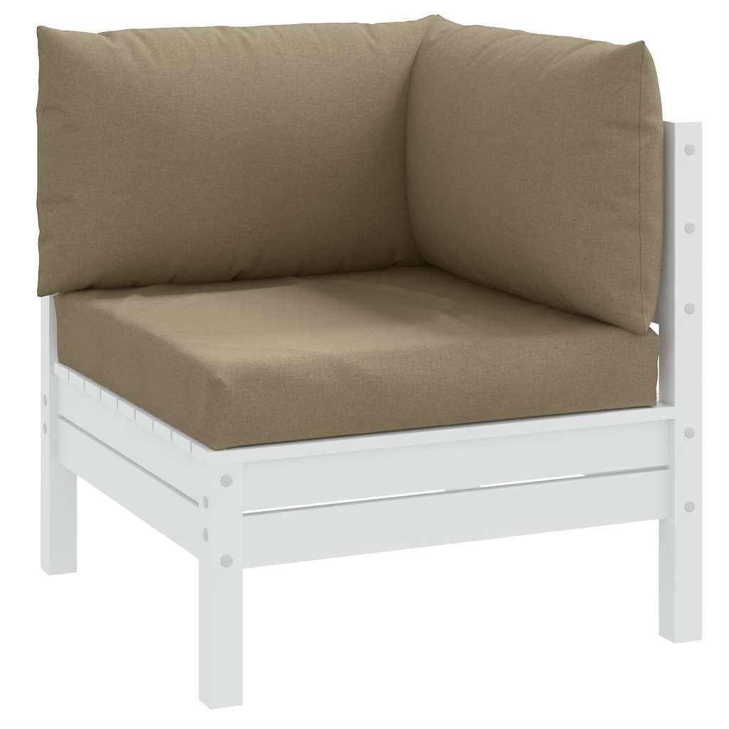 vidaXL Palettenkissen 3-tlg. Melange Taupe Stoff