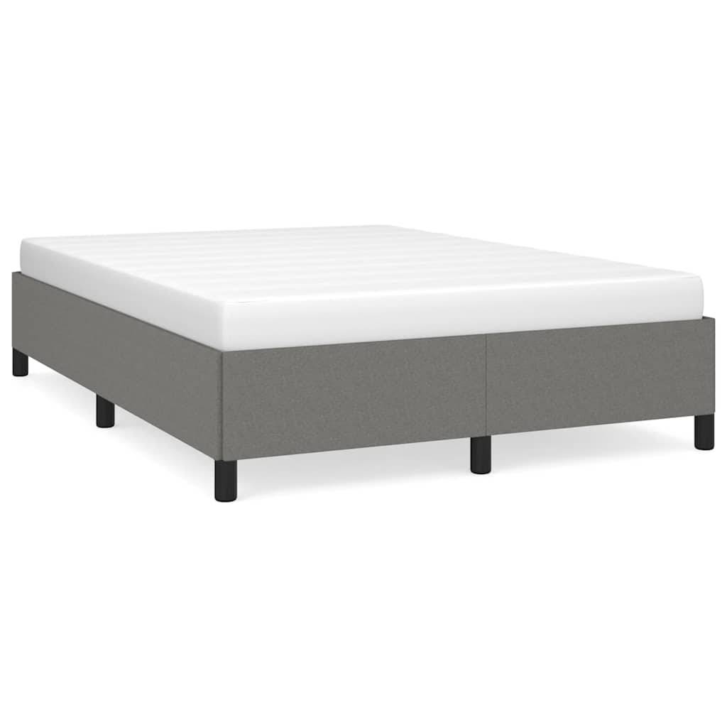 vidaXL Bettgestell ohne Matratze Dunkelgrau 137x190 cm Stoff