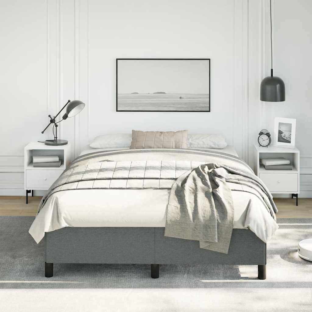 vidaXL Bettgestell ohne Matratze Dunkelgrau 137x190 cm Stoff