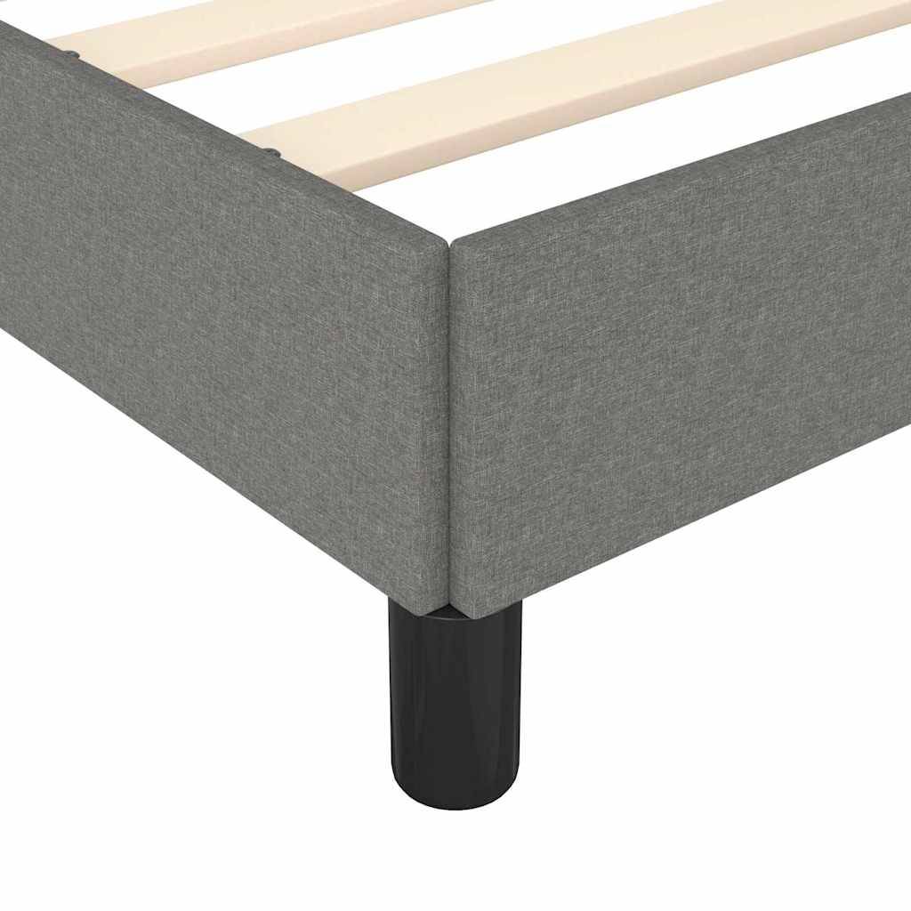 vidaXL Bettgestell ohne Matratze Dunkelgrau 137x190 cm Stoff