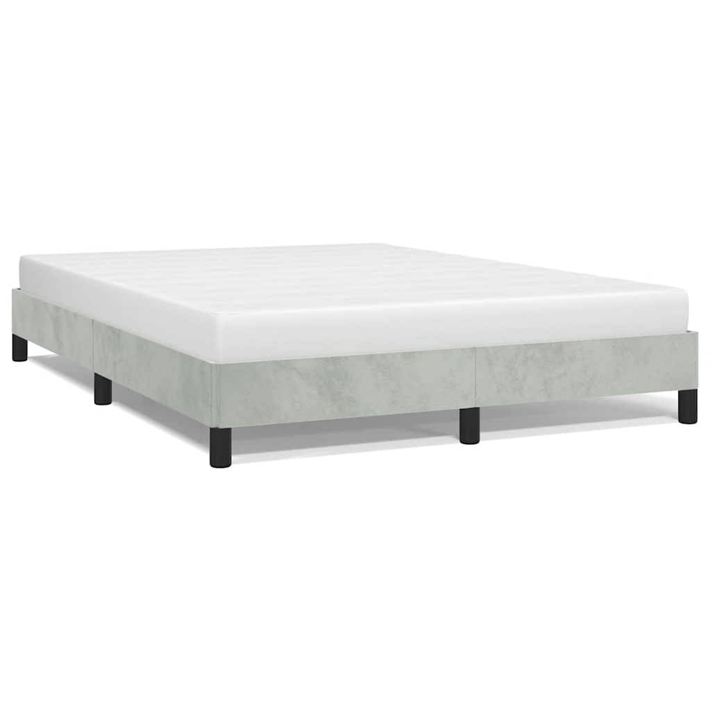 vidaXL Bettgestell ohne Matratze Hellgrau 152x203 cm Queen-Size Samt