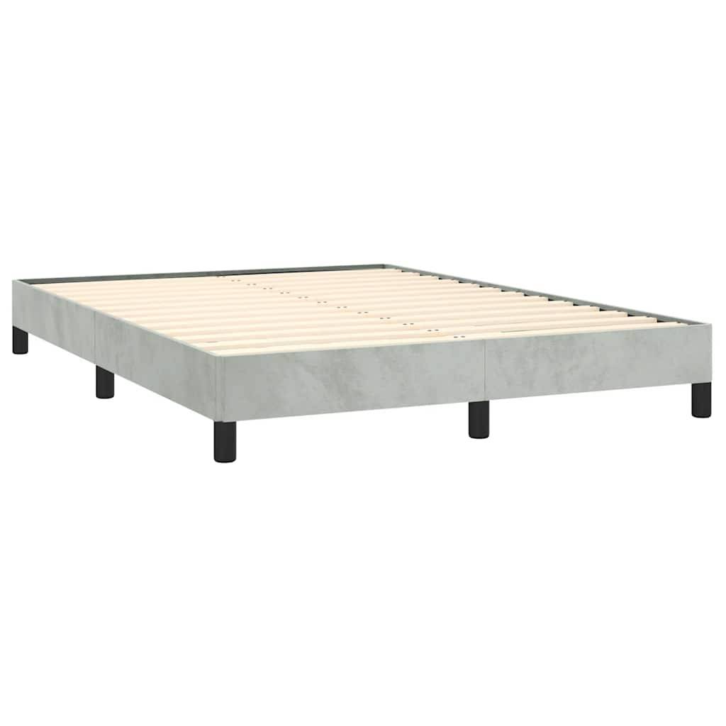 vidaXL Bettgestell ohne Matratze Hellgrau 152x203 cm Queen-Size Samt