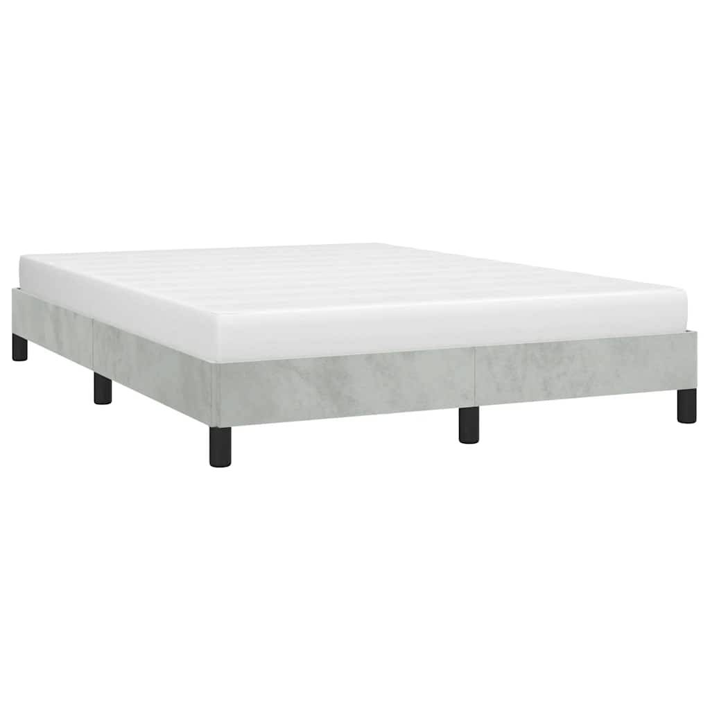 vidaXL Bettgestell ohne Matratze Hellgrau 152x203 cm Queen-Size Samt