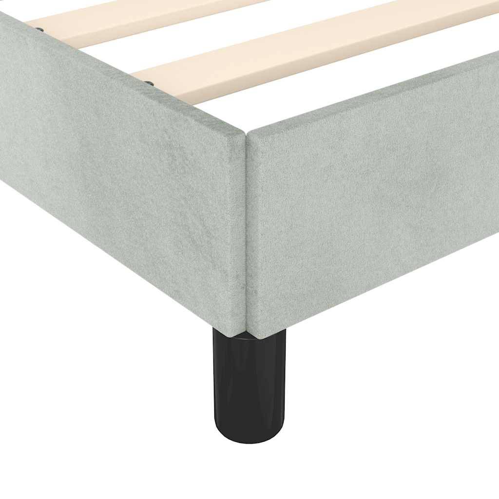 vidaXL Bettgestell ohne Matratze Hellgrau 152x203 cm Queen-Size Samt