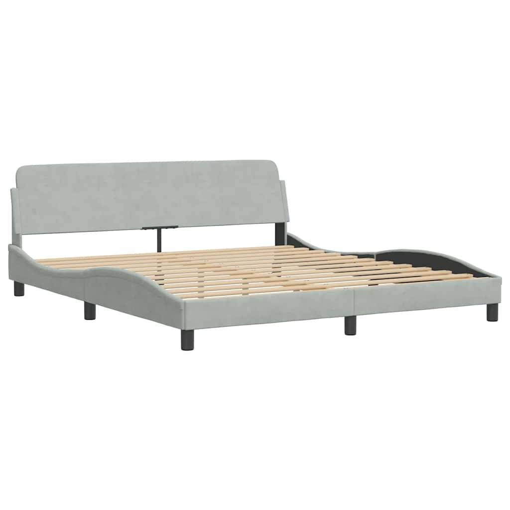 vidaXL Bettgestell Dover Hellgrau 180x200 cm Samt