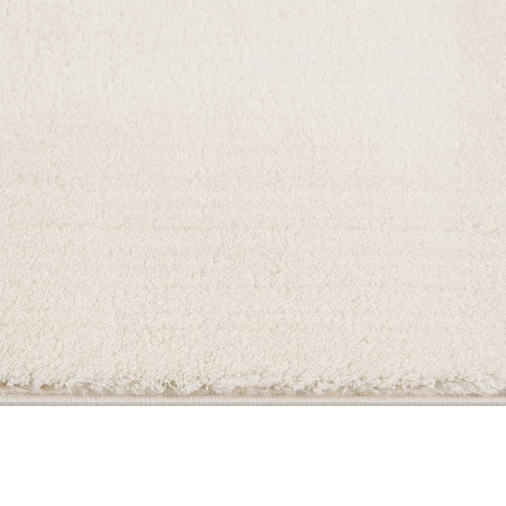 vidaXL Shaggy-Teppich Cremeweiß 240x340 cm Polyester