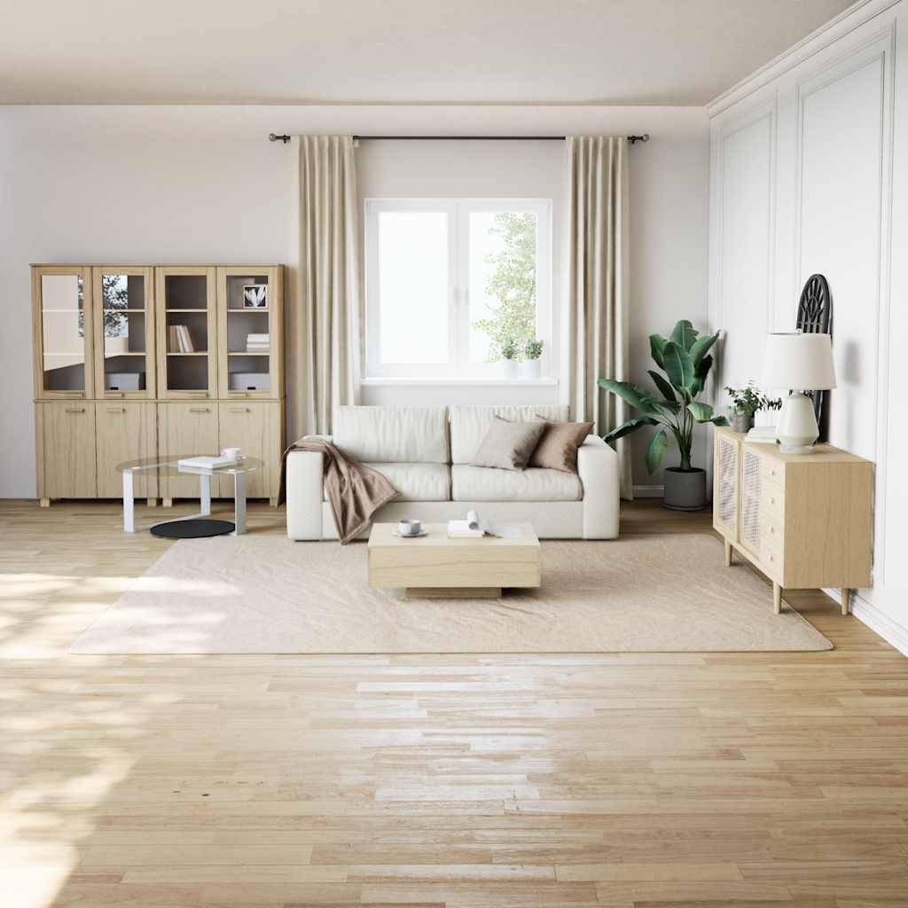 vidaXL Shaggy-Teppich Cremeweiß 240x340 cm Polyester