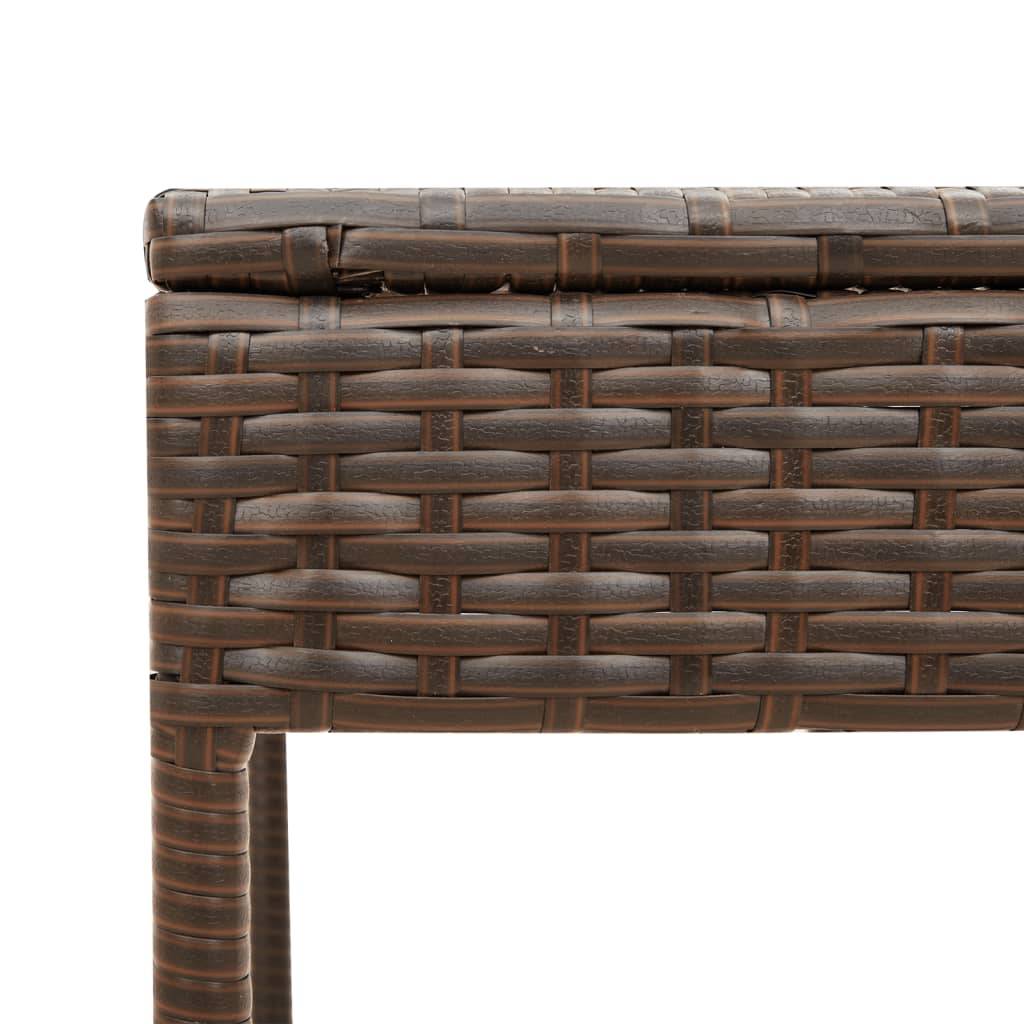 vidaXL Sonnenliege mit Sonnendach und Tisch Braun Polyrattan