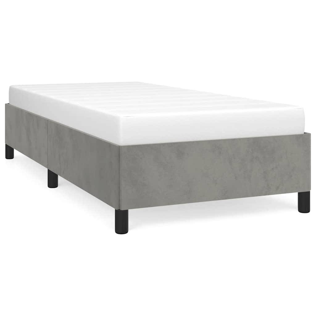 vidaXL Bettgestell ohne Matratze Hellgrau 100x203 cm Twin XL Samt