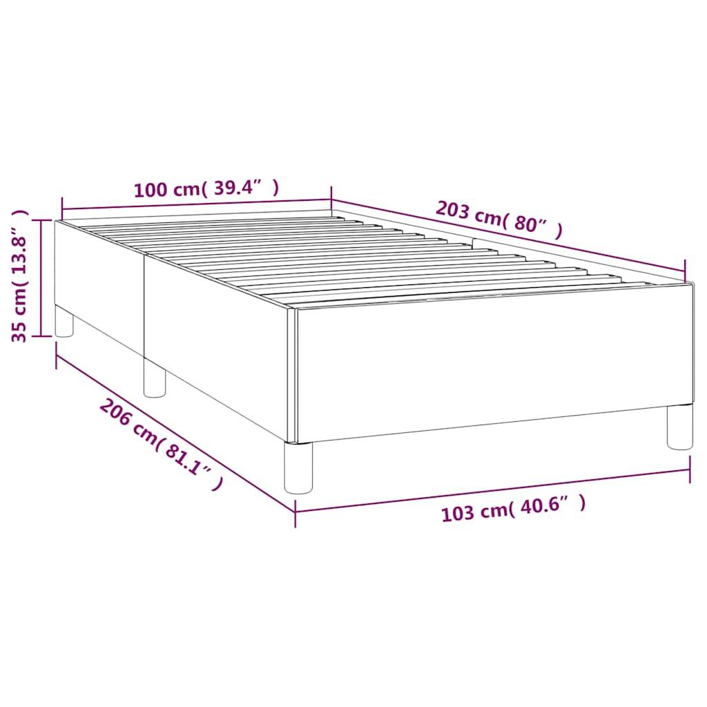 vidaXL Bettgestell ohne Matratze Hellgrau 100x203 cm Twin XL Samt