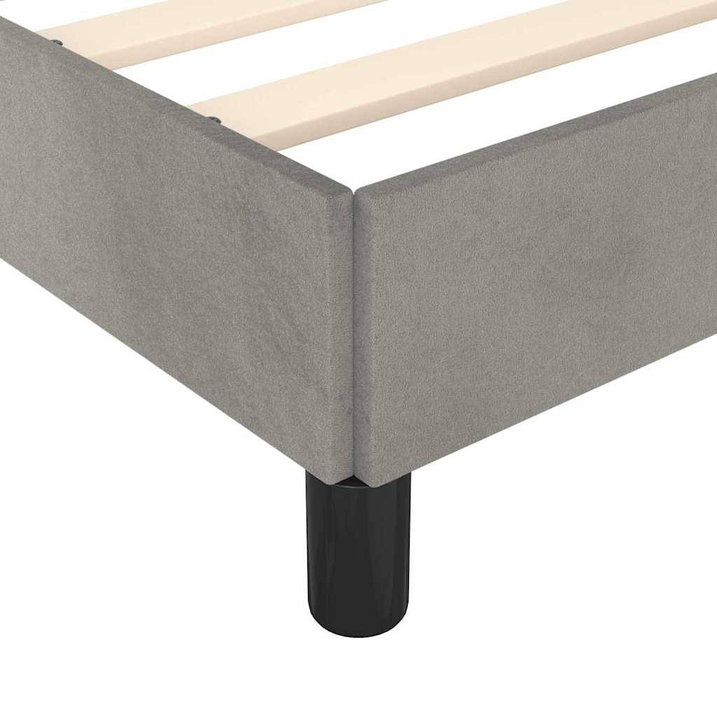 vidaXL Bettgestell ohne Matratze Hellgrau 100x203 cm Twin XL Samt