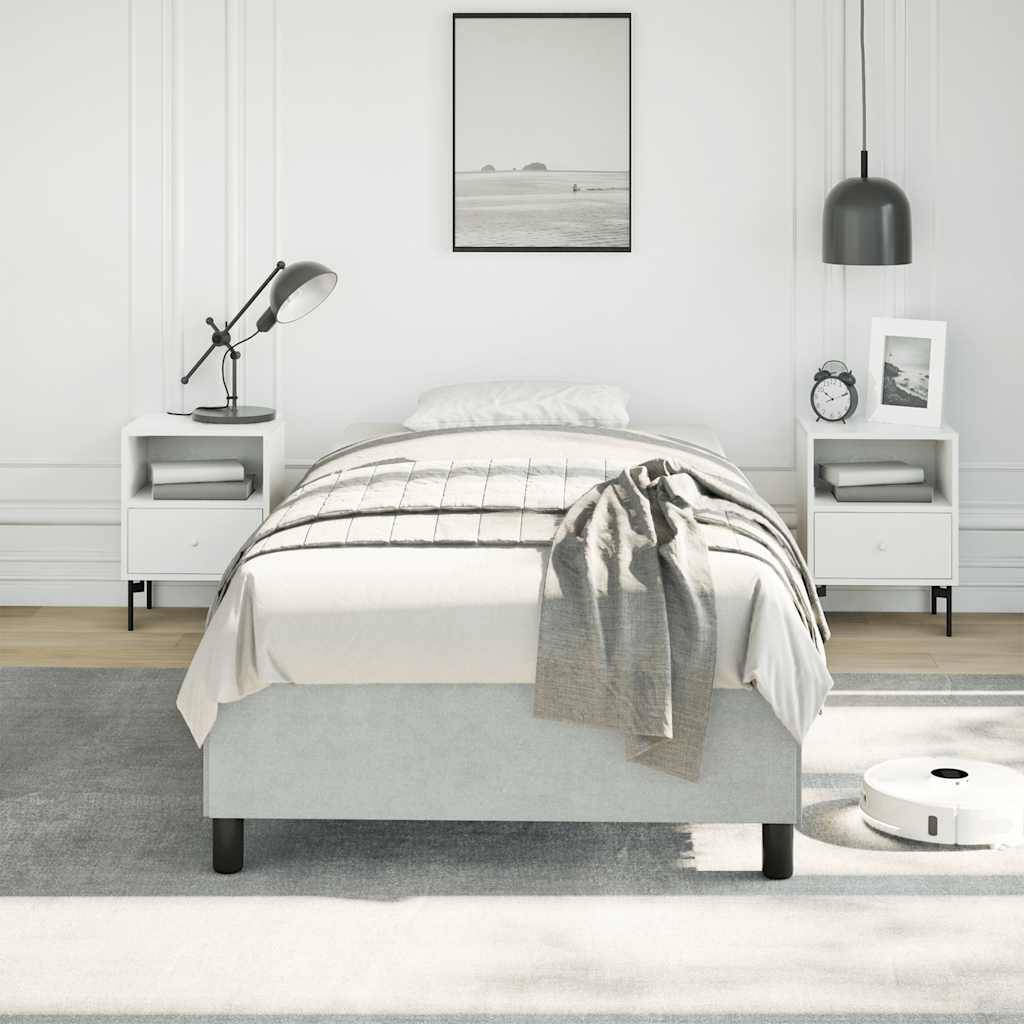 vidaXL Bettgestell ohne Matratze Hellgrau 100x203 cm Twin XL Samt