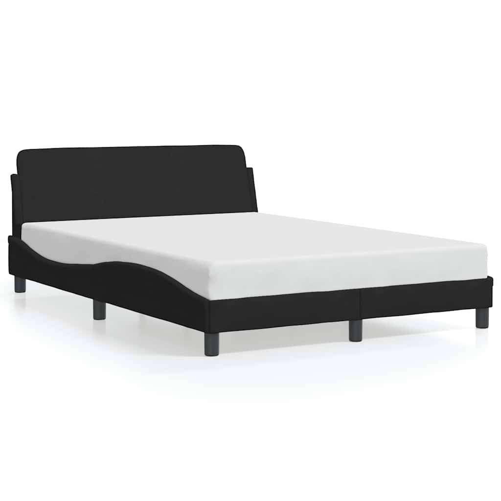 vidaXL Bettgestell Dover Schwarz 135x190 cm Samt