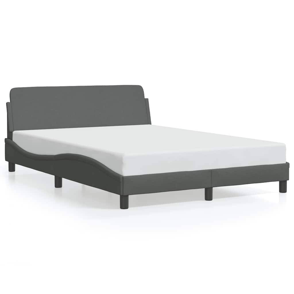vidaXL Bettgestell Dover Dunkelgrau 135x190 cm Stoff