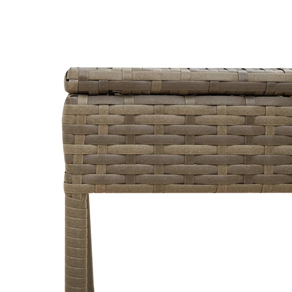 vidaXL Sonnenliege mit Sonnendach und Tisch Grau Polyrattan