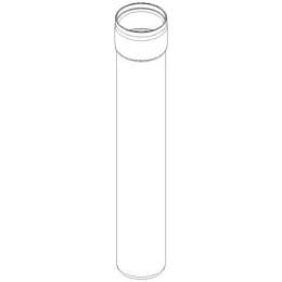 Ein klares leeres Reagenzglas oder eine schmale Glaskammer, die aufrecht steht.