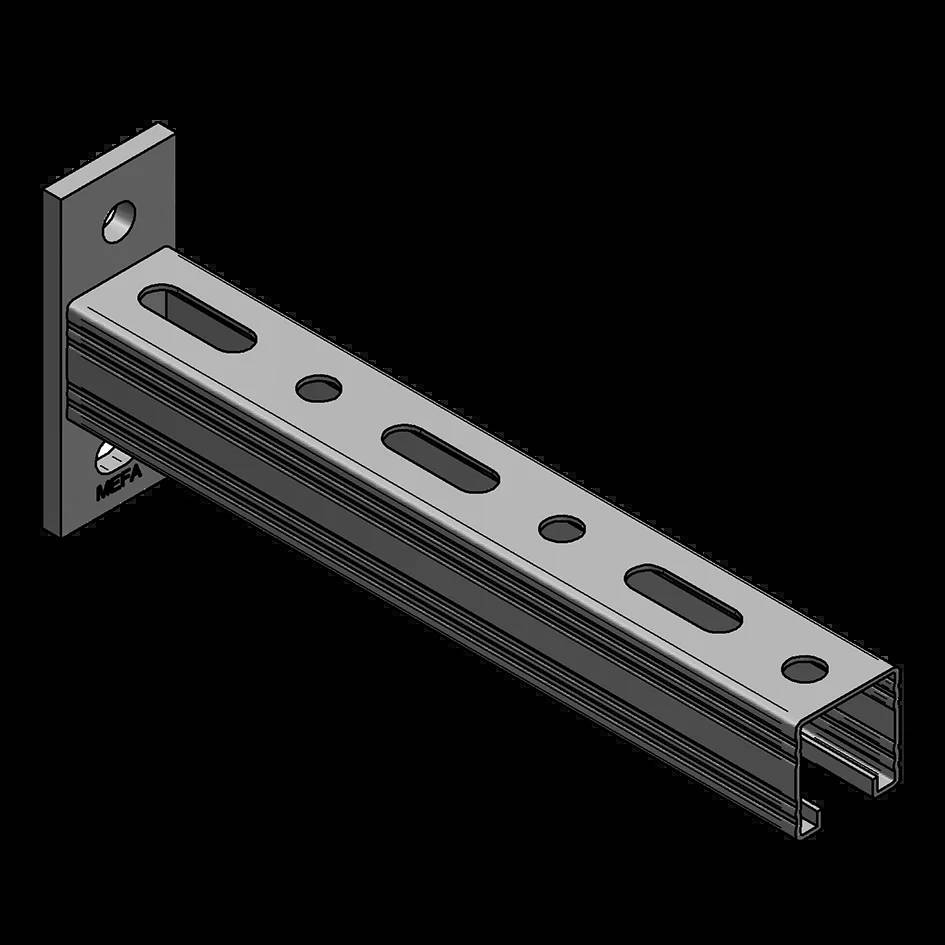 MEFA Konsole C-Profil 45/45, Platte längs, Stahl, verzinkt, Stange mit 525mm, 1 Stk.