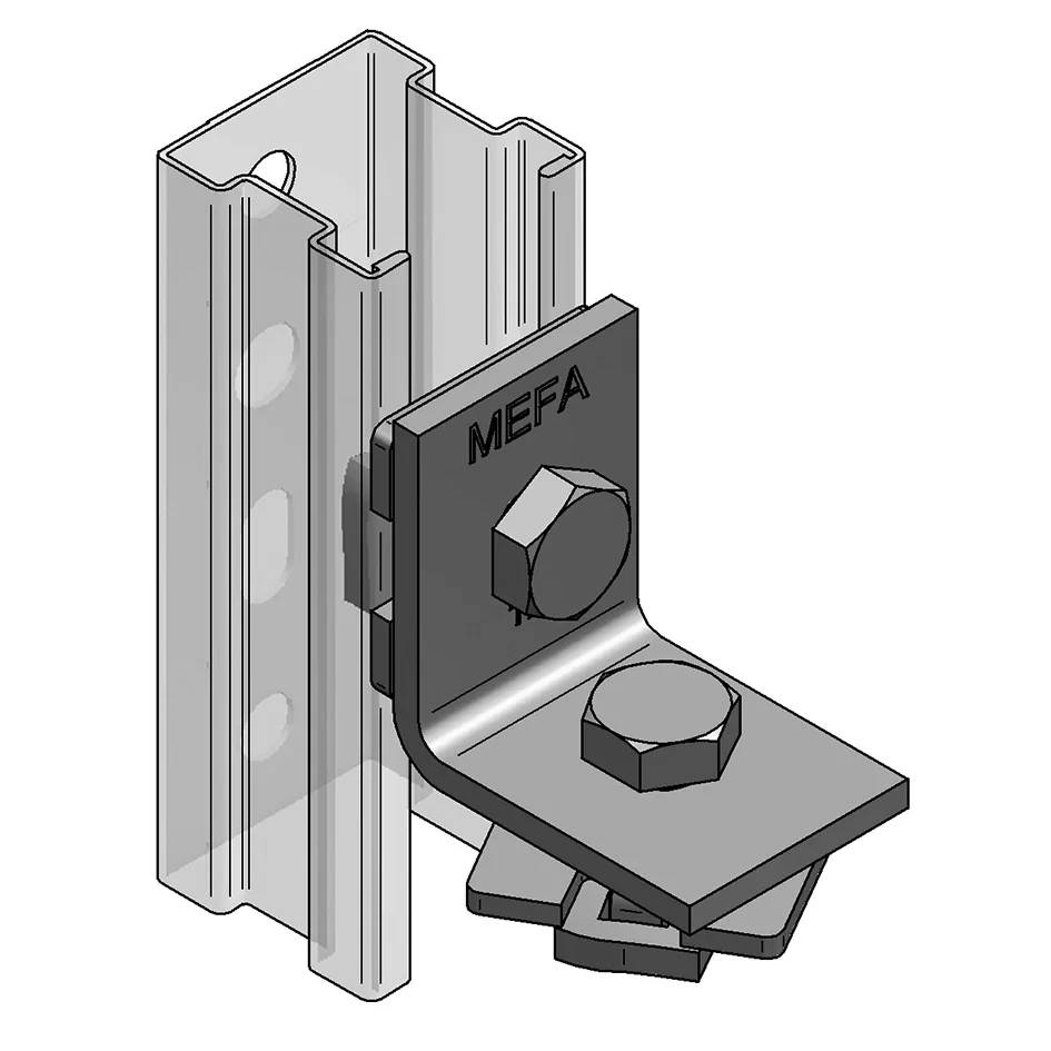 Metallhalterung mit der Bezeichnung „MEFA