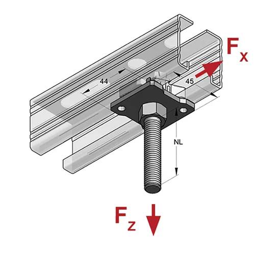 MEFA Gewindebolzen Stex 45 GB, M8x70mm, Stahl S235, verzinkt, 20 Stk.