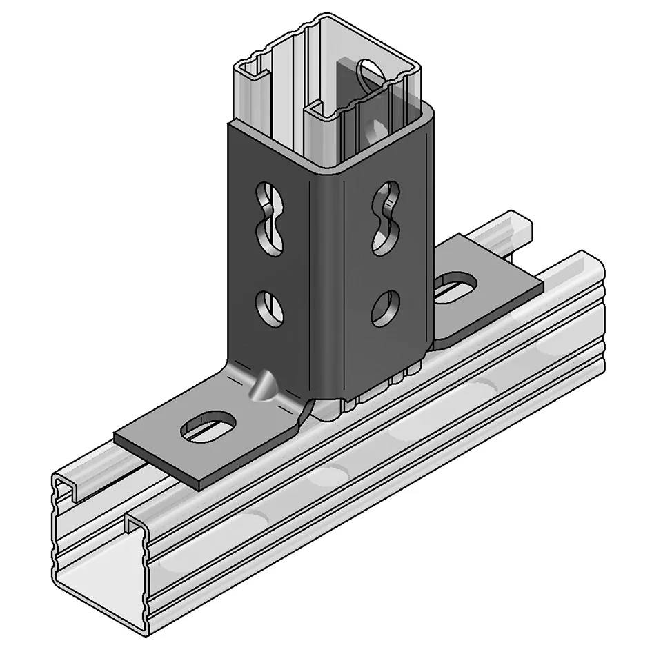 MEFA Winkelverbinder C-Profil 45, 180°, 2 Schenkel, Stahl S235, verzinkt, 15 Stk.
