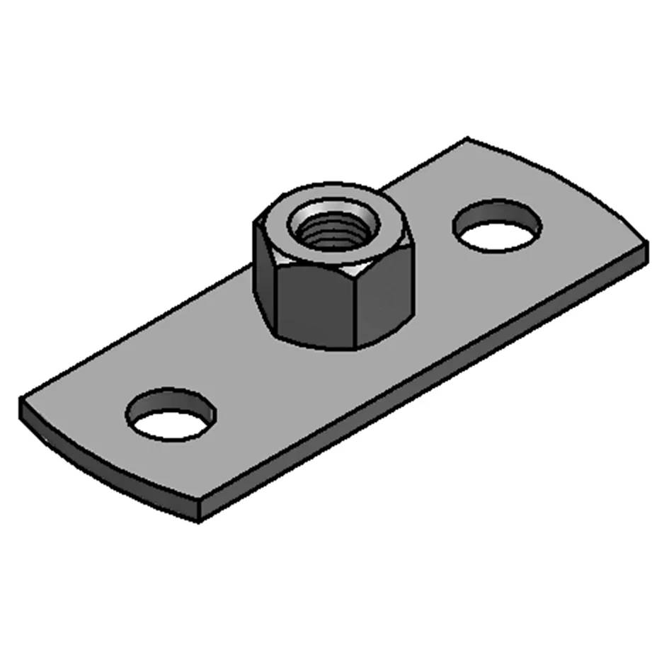 MEFA Grundplatte Typ 0, M10, 80x30x3mm, Stahl S235, verzinkt, 50 Stk.