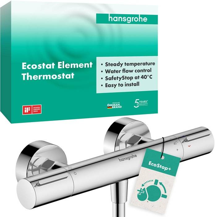 hansgrohe Ecostat Element Brausethermostat Aufputz, Chrom
