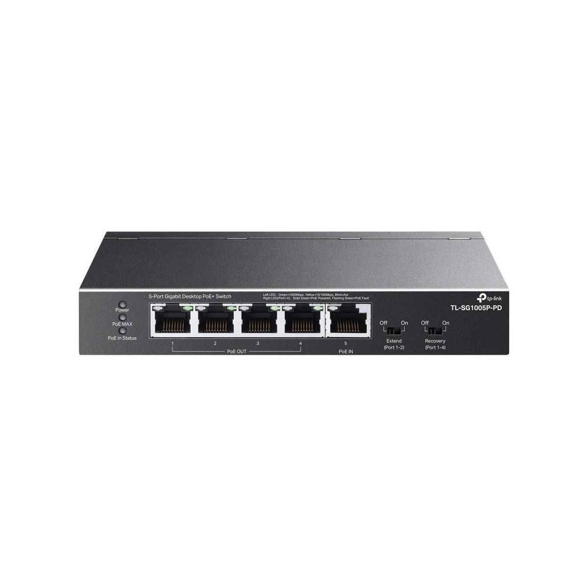 TL-SG1005P-PD - TL-SG1005P-PD - 5-Port Gigabit Desktop PoE+ Switch mit 1 PoE++ Eingang und 4 PoE+ Ausgängen