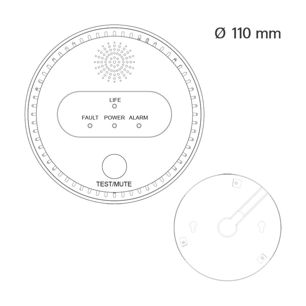 Offgridtec Smart WiFi-Gassensor mit LCD &amp; App | Akustischer und optischer Alarm für brennbare Gase