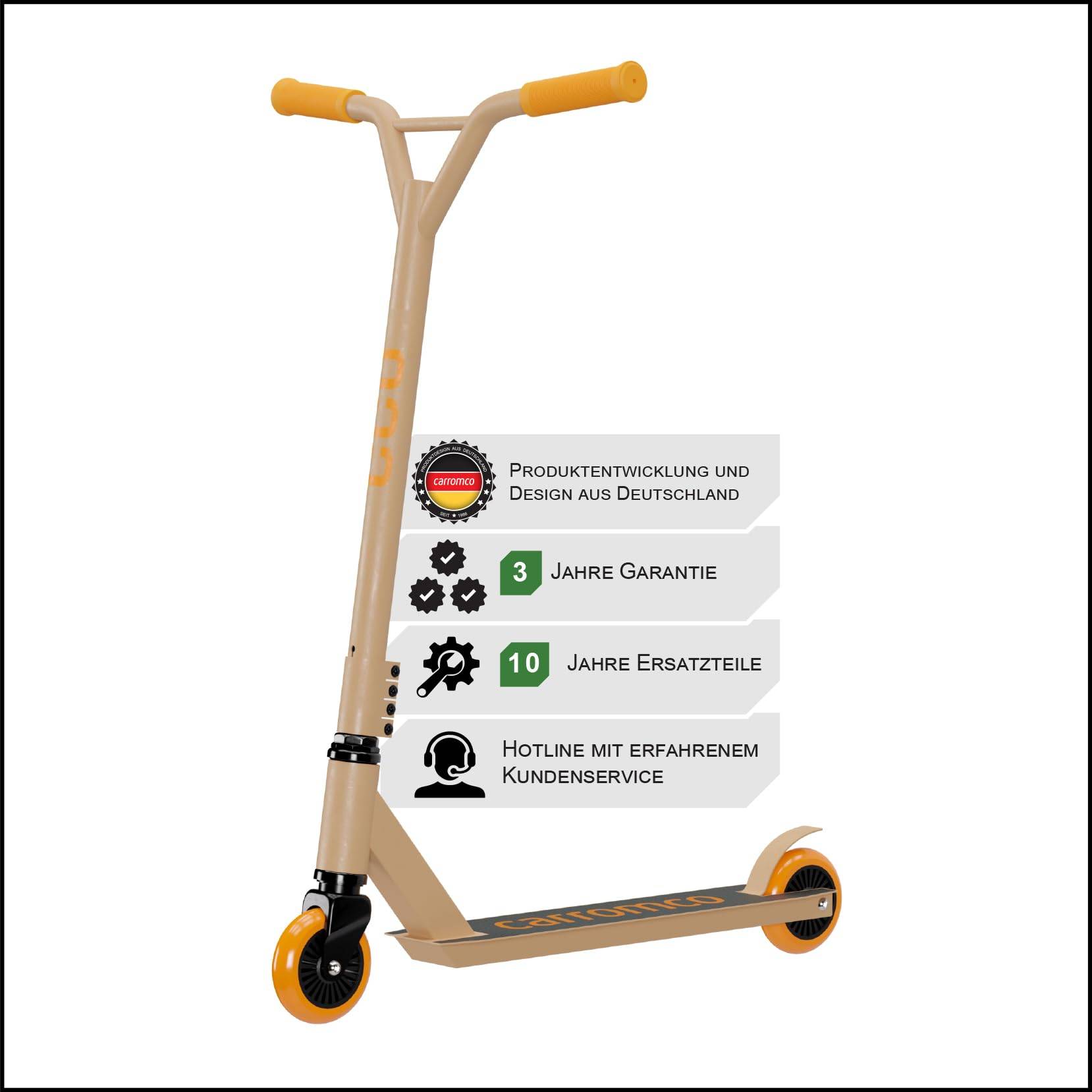 Carromco Highfly Stuntscooter - Stuntroller für Kinder, Scooter, Kinderroller, Tretroller, ABEC-9 Lager, 100mm Räder
