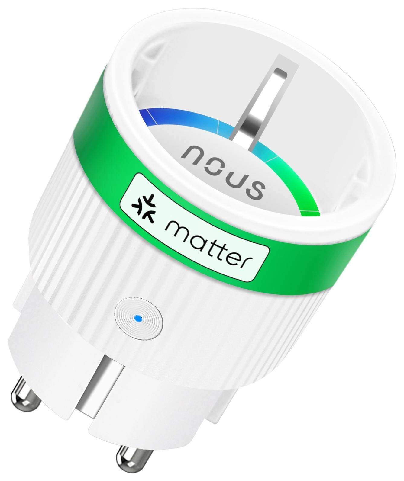 Nous A8M Smart Matter Steckdosen, WLAN, Energieüberwachung, Sprachsteuerung, 16A, 220-240V - Set Inhalt: 2er Set
