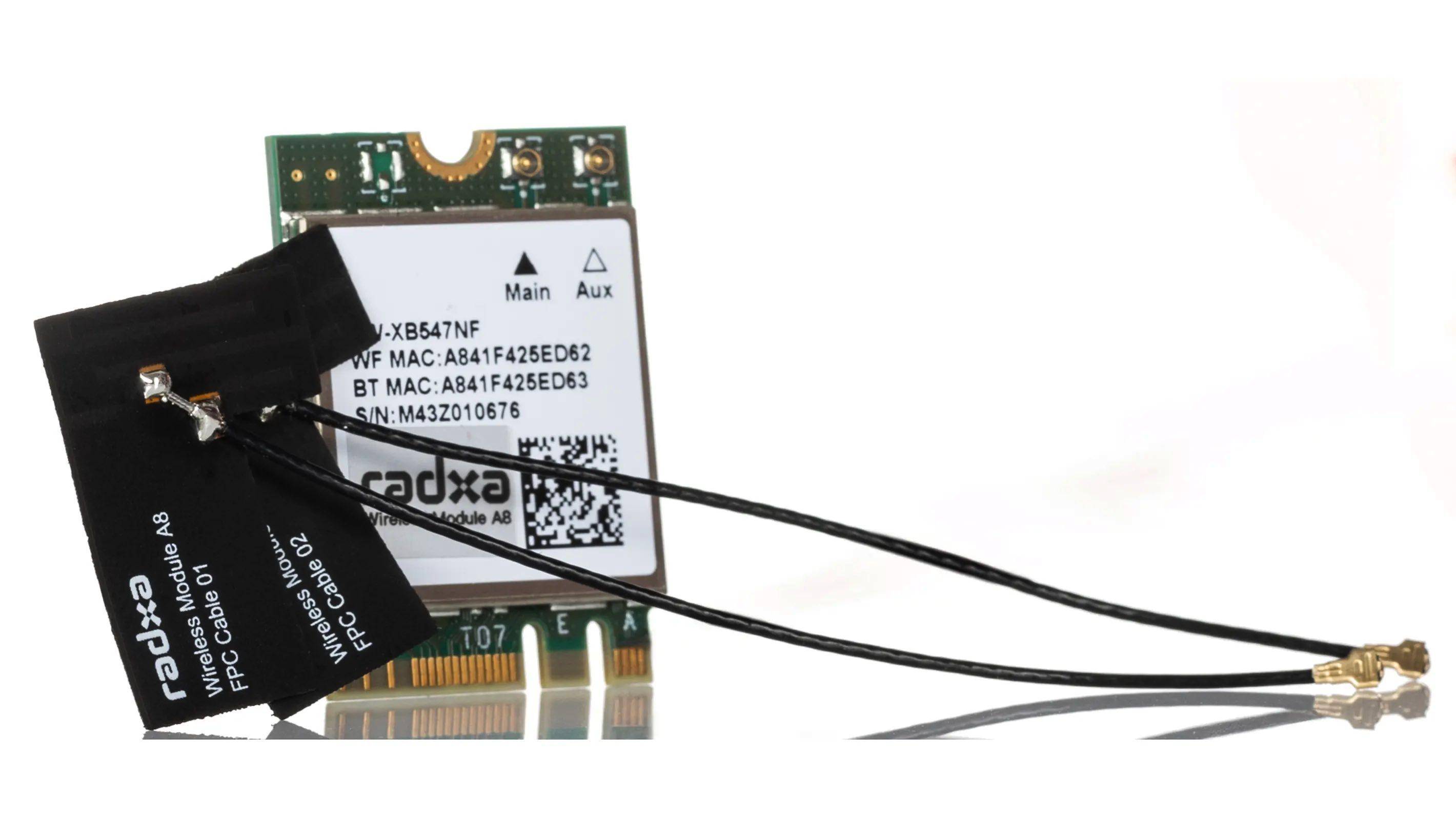Radxa Wireless Module A8 WiFi 6 + BT 5.2 Dual Mode, Realtek RTL8852BE, M.2 A+E Key
