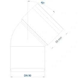 POLOPLAST Bogen, POLO-KAL 3S, 90mm/45°, Steckmuffe, PP-MD, schalldämmend, weiß, 1 Stk.