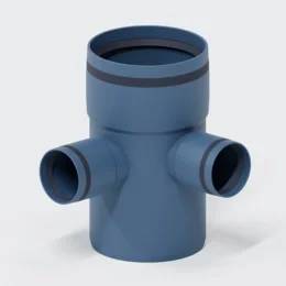 POLOPLAST Eckdoppelabzweig, POLO-KAL XS, 110/50/50mm, 87,5°, PP-MD, blau, 1 Stk.