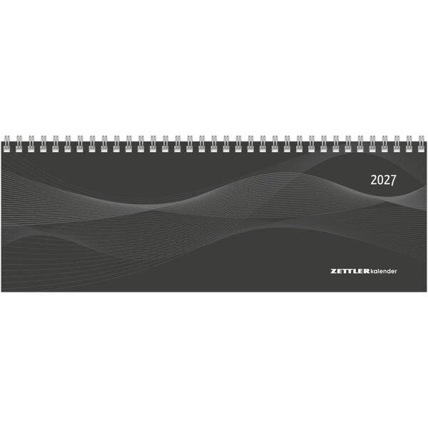 Tischquerkalender 114 Profi 29,7x10,5cm 1 Woche/2 Seiten schwarz 2027