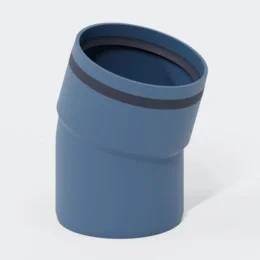 POLOPLAST Bogen, DN125, POLO-KAL XS, PP-MD, Ø125mm, 15°, blau, 1 Stk.