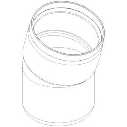 Strichzeichnung eines zylindrischen Behälters oder Glases, das in Schrägansicht dargestellt ist, oben offen mit einem leicht geneigten Hals.