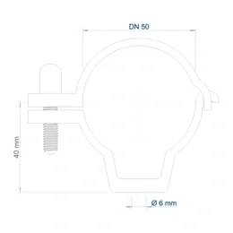 POLOPLAST Schraubschelle, DN50, POLO-CLIP, Kunststoff, Ø50mm, blau, 1 Stk.