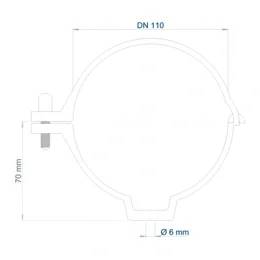 POLOPLAST Schraubschelle, DN110, POLO-CLIP, Kunststoff, Ø110mm, blau, 1 Stk.