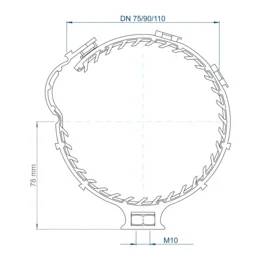 POLOPLAST HS Schelle, DN110/90/75, POLO-CLIP, Kunststoff/TPE, M10, blau, 1 Stk.